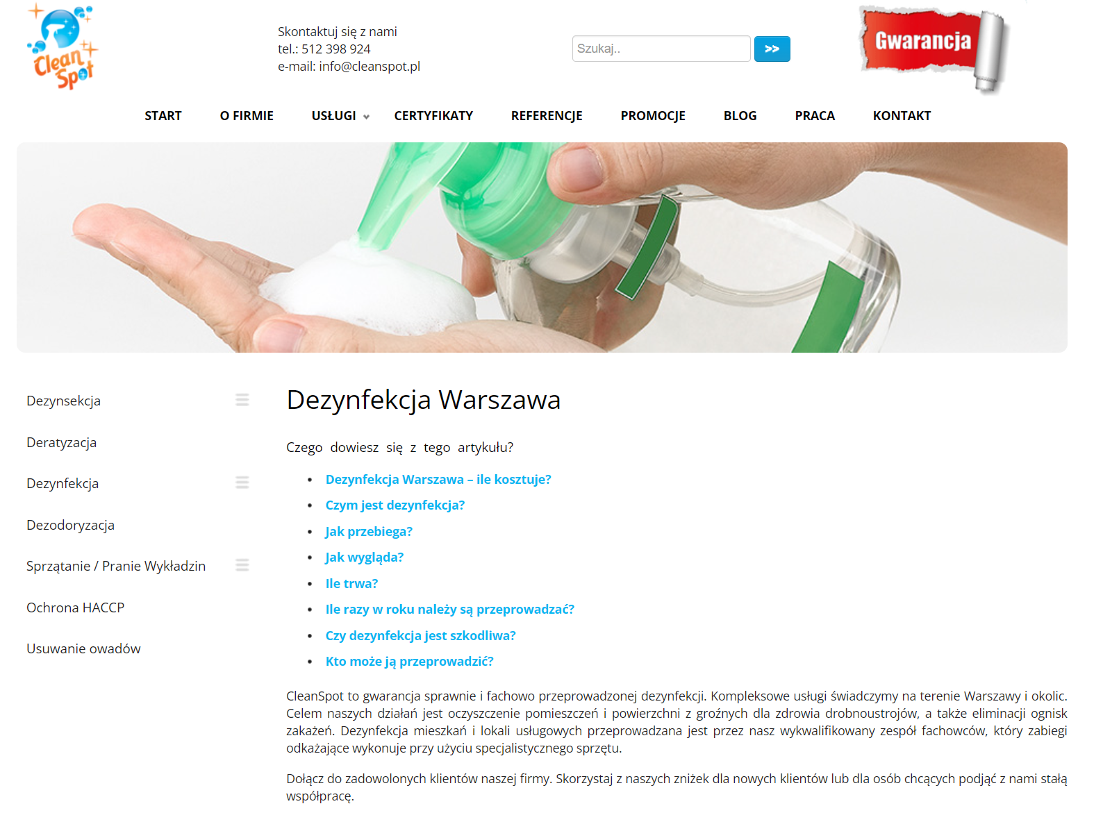 Dezynfekcja Warszawa - kiedy warto zlecić ją profesjonalnej firmie?