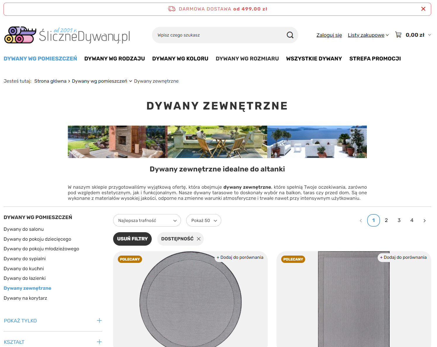 Dywany zewnętrzne - praktyczny sposób na wygodną i estetyczną aranżację tarasu oraz balkonu
