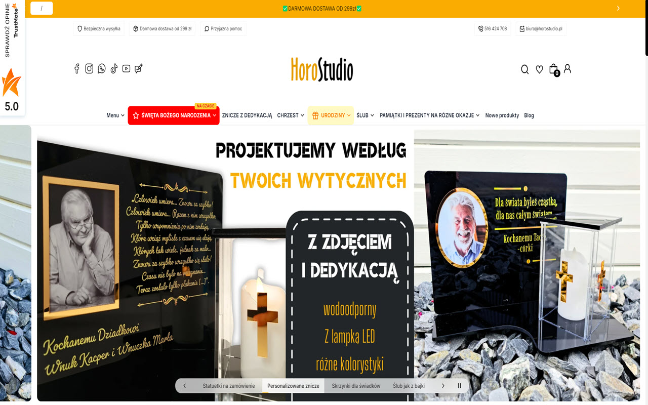 Zrzut strony Drewniane prezenty HoroStudio