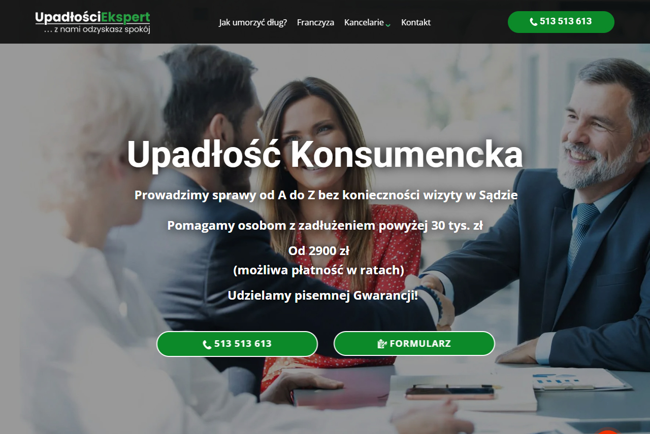 Zrzut strony Upadłość Konsumencka - Upadłości Ekspert