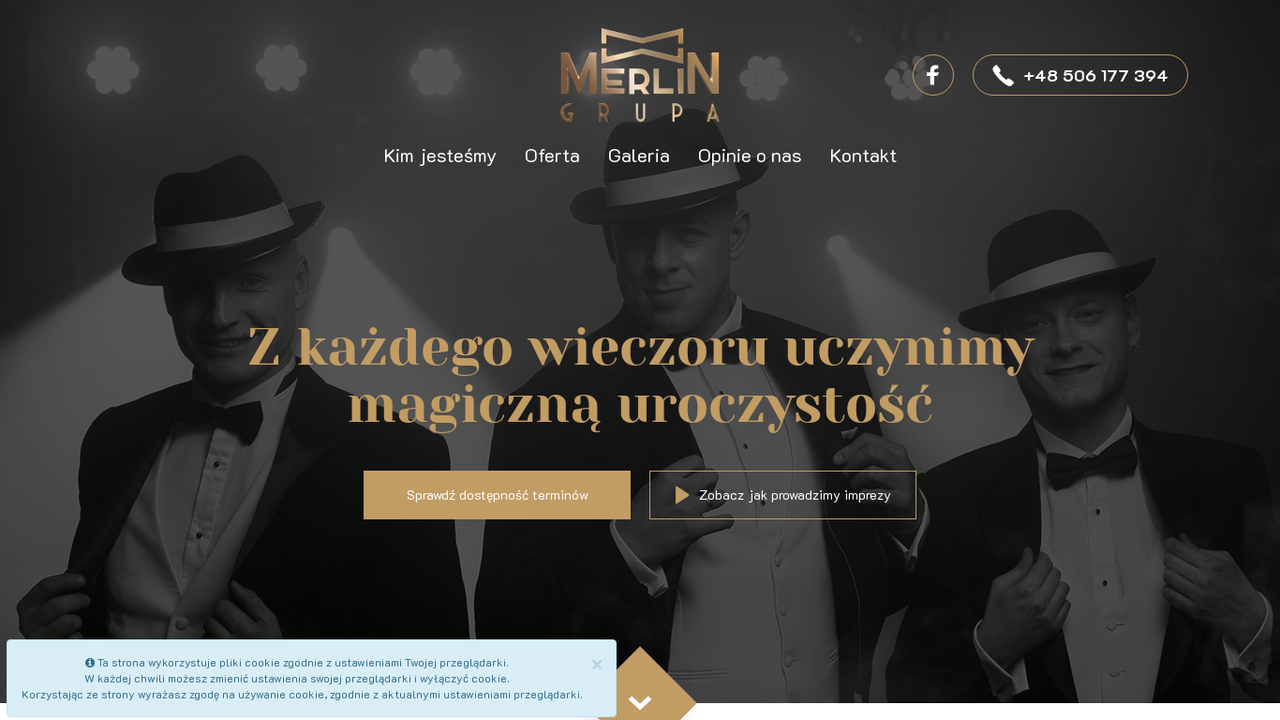 Zrzut strony GRUPA MERLIN - DJ weselny, wodzirej na wesele
