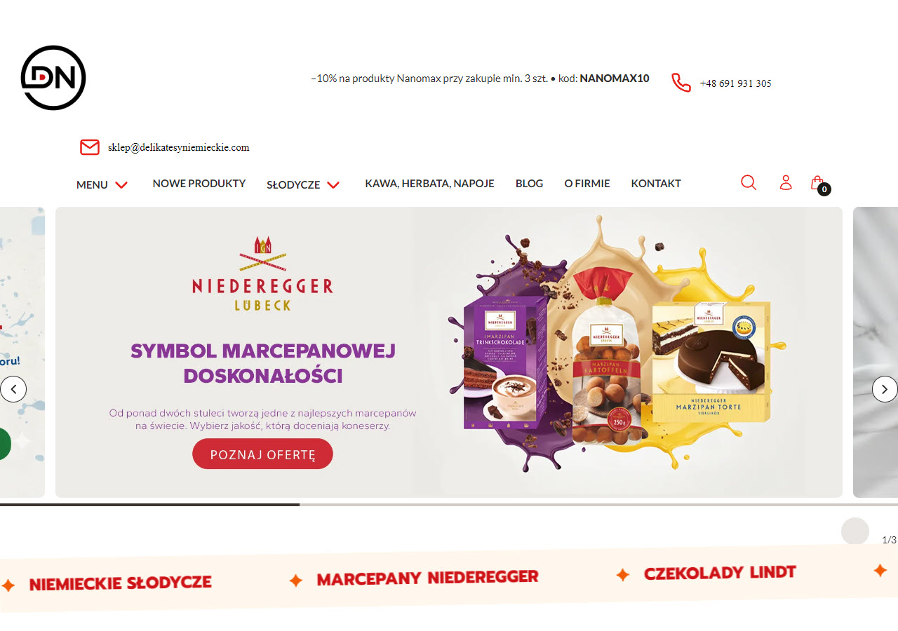 Zrzut strony delikatesyniemieckie.pl
