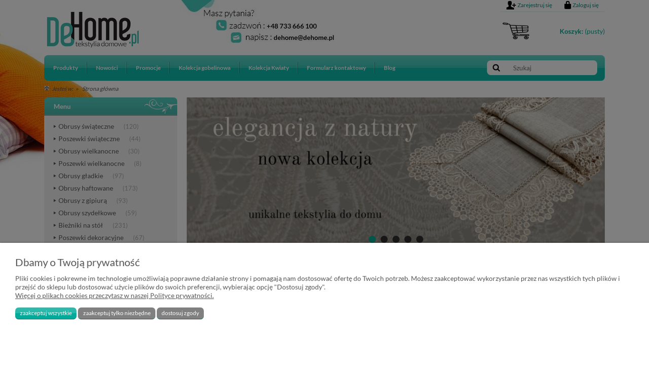 Zrzut strony Tekstylia domowe DeHome