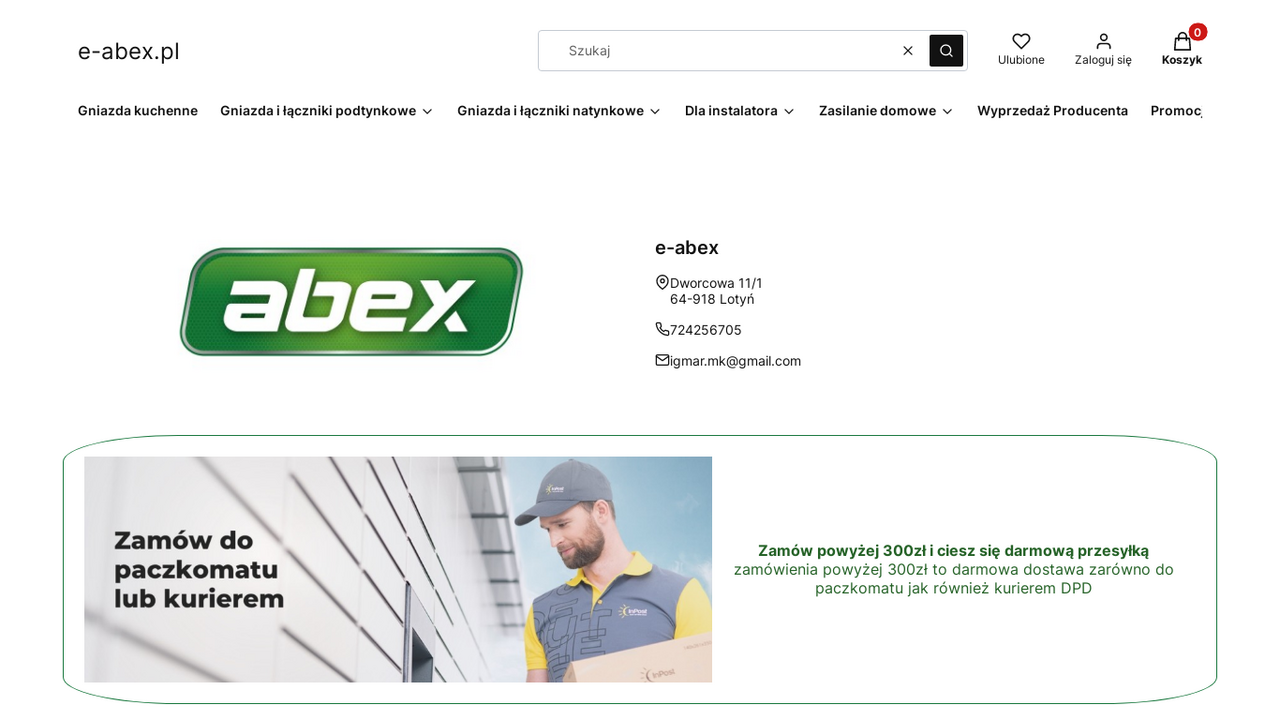 Zrzut strony Sklep z artykułami elektrycznymi | e-abex.pl